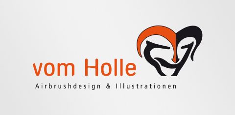 Logogestaltung für die Firma vom Holle Airbrushdesign & Illustrationen. Logodesign by Michaela Röhler, Agentur feschart print- und webdesign in Leopoldshöhe.