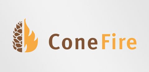 Logogestaltung für das Produkt ConeFire. Logodesign by Michaela Röhler, Agentur feschart print- und webdesign in Leopoldshöhe.